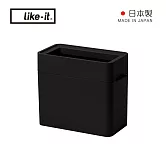 【日本like-it】日製窄型開放式桌上垃圾桶-9.5L- 黑