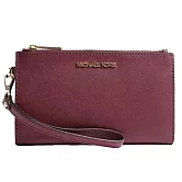 MICHAEL KORS 防刮皮革雙層手機長夾 酒紅