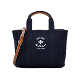 TORY BURCH 素面帆布兩用包-深藍色