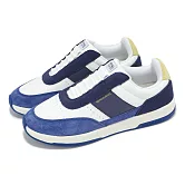 Royal Elastics 休閒鞋 Crown Lux 男鞋 白 藍 真皮 獨家彈力帶 回彈 07543053 27.5cm WHITE/BLUE