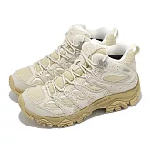 Merrell 登山鞋 Moab 3 Mid WP 女鞋 米白 卡其 防潑水 中筒 黃金大底 山系 戶外鞋 ML038618 24.5cm POPLAR