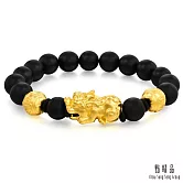 【點睛品】立體貔貅 黑玉髓黃金手鍊