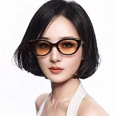 seoul show首爾秀 貓眼金屬腿高級感ins太陽眼鏡UV400墨鏡 522  黑框漸層粉橘片