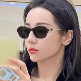 seoul show首爾秀 復古老錢風貓眼素顏平光太陽眼鏡UV400墨鏡 507  黑框黑灰片