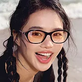 seoul show首爾秀 復古老錢風貓眼素顏平光太陽眼鏡UV400墨鏡 507  黑框漸層橘