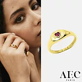 AEC PARIS 巴黎品牌 心型切割紅鑽戒指 金色愛心戒指 THIN RING MARINA 52