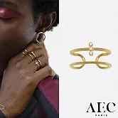 AEC PARIS 巴黎品牌 幸運3粉鑽戒指 可調式雙層金色戒指 THIN RING NYX