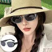 seoul show首爾秀 小冰塊高級感復古太陽眼鏡抗UV400墨鏡 12012  黑銀框黑灰片