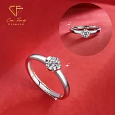 【CF鑽飾】女戒《純心》莫桑鑽 50分鑽戒 純銀戒指