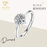 【CF鑽飾】女戒《雪花星芒》莫桑鑽1克拉鑽戒 純銀戒指