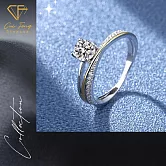 【CF鑽飾】女戒《三生三世》莫桑鑽 50分鑽戒 純銀戒指