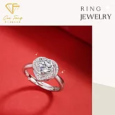 【CF鑽飾】女戒《心蕊》莫桑鑽 1克拉鑽戒 純銀戒指