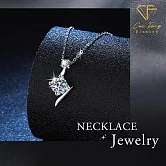 【CF鑽飾】項鍊《閃電之星》莫桑鑽1克拉 純銀鑽墜