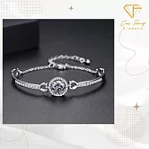 【CF鑽飾】手鍊《幸運馬蹄》莫桑鑽 1克拉純銀手鏈