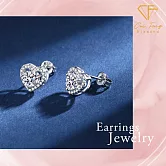 【CF鑽飾】耳環《永恆真心》莫桑鑽 1克拉 耳釘 耳針