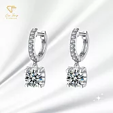 【CF鑽飾】耳環《微鑲牛頭》莫桑鑽 1克拉 耳釘 耳針