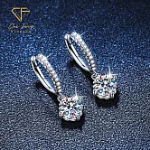 【CF鑽飾】耳環《微鑲四爪》莫桑鑽 1克拉 耳釘 耳針