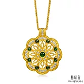 【點睛品】財納八方 翡翠 鑽石黃金項鍊