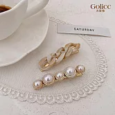  <p style=background-color:#c72c2c;color:#FFFFFF;display:inline-block>品牌滿額折</p> Gulicc 復古氣質珍珠 瀏海夾2入組