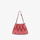 半月款設計｜Pavi studio 泰國新銳設計師.時尚W純色包.簡約設計.大容量.真皮背帶.摺疊肩背包.100%總代理 莓紅