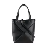 LOEWE Puzzle 亮面小牛皮迷你摺疊托特包_展示品 (黑色)