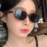 seoul show首爾秀 180度全折疊彈簧腿復古橢圓框男女太陽眼鏡UV400墨鏡 6180 岭野棕