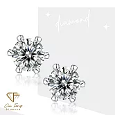 【CF鑽飾】耳環《永恆之心》莫桑鑽 1克拉 耳釘 耳針