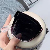 seoul show首爾秀 輕量全折疊套鏡抗UV400太陽眼鏡墨鏡 918  漸透紫框黑灰片