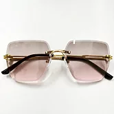 seoul show首爾秀 小框水晶切邊太陽眼鏡抗UV400墨鏡 902  上灰下粉