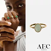 AEC PARIS 巴黎品牌 橢圓切割東菱玉戒指 幸運白鑽戒指 THIN RING THANATOS 54