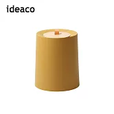 【日本ideaco】圓形家用垃圾桶-11.4L(附專用原木蓋)- 杏桃