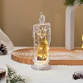 【聖誕雪景】融化造型LED電子蠟燭燈 聖誕樹 毬果雪景 安全無火 聖誕金樹(18cm帶底座)