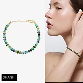 SHASHI 紐約品牌 Tura 天然彩寶手鍊 土耳其藍綠松石X橄欖石X翡翠X青金石