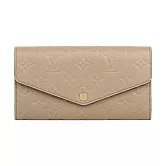LV Monogram Sarah 牛皮壓紋發財長夾 (沙色)