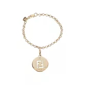 FENDI FF Logo 鏤空圓牌金屬標誌手鍊_展示品 (金色)