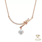 【CF鑽飾】項鍊《星之所繫》莫桑鑽1克拉純銀鑽墜  玫瑰金色