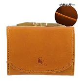 Kissora Tokyo ｜日本職人手工 三折一字口金牛皮短夾 駝色