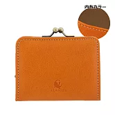 Kissora Tokyo｜日本職人手工 口金方形牛皮零錢卡片夾 黃色