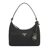 PRADA Re-Edition 2005 金字三角牌再生尼龍迷你手提包 (黑色)
