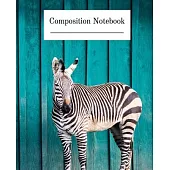 Composition Notebook: Zebra themed wide-ruled composition notebook