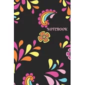 Notebook: Blank Lined Journal to Write in, Cute Rainbow Florals, Soft Matte Cover, Diary for Girls & Women, 120 Pages ( 6