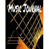 Music Journal: Black and White Musical Notes Music Manuscript Notebook with Staff Paper - Blank Sheet Music Notebook - Music Journal