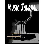 Music Journal: Black and White Musical Notes Music Manuscript Notebook with Staff Paper - Blank Sheet Music Notebook - Music Journal