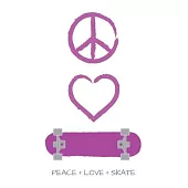 Peace Love and Skate Notebook for Skateboarders: 6