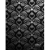 Graph Paper Notebook: Ornamental Black & Silver Soft Cover - 1/4 inch squares - Large (8.5 x 11 inches) Letter Size - 100 Pages - Blank Quad