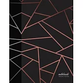 Graph Paper Notebook: Pink Gold Shapes on Black Soft Cover - 1/4 inch squares - Large (8.5 x 11 inches) Letter Size - 100 Pages - Blank Quad