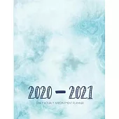 Daily Planner 2020-2021 Blue Marble 15 Months Gratitude Hourly Appointment Calendar: Academic Hourly Organizer In 15 Minutes Interval; Monthly & Weekl