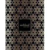 Graph Paper Notebook: Art Deco Gold & Black Soft Cover - 1/4 inch squares - Large (8.5 x 11 inches) Letter Size - 100 Square Grid Pages - Bl