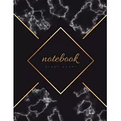 Graph Paper Notebook: Black Marble & Gold Soft Cover - 1/4 inch squares - Large (8.5 x 11 inches) Letter Size - 100 Square Grid Pages - Blan