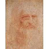 Leonardo da Vinci Black Pages Sketchbook: Portrait of a Man in Red Chalk (Self-Portrait) - Use with Art Supplies Like Metallic Markers, Colored Pencil